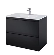 Szafki łazienkowe - Elita 168147 SZAFKA podumywalkowa SPLIT 80 2S BLACK MATT PDW - miniaturka - grafika 1