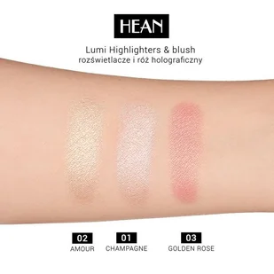 HEAN Lumi Highlighter Rozświetlacz 01 Champagne - Rozświetlacze do twarzy i ciała - miniaturka - grafika 2