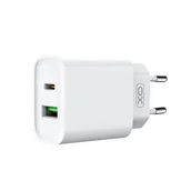 Ładowarki do telefonów - XO ładowarka sieciowa CE02A PD 20W QC 3.0 18W 1x USB 1x USB-C biała - miniaturka - grafika 1