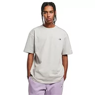 Koszulki męskie - STARTER BLACK LABEL Męski T-shirt Essential Tee z haftem z przodu i nadrukiem na rękawie, naszywka z logo na obszyciu, sportowy okrągły dekolt, wiele kolorów, rozmiar S do XXL, Lightassphalt, M - miniaturka - grafika 1