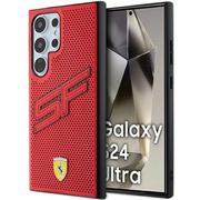 Etui i futerały do telefonów - Ferrari FEHCS24LPINR S24 Ultra S928 czerwony/red hardcase Big SF Perforated - miniaturka - grafika 1