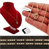 Łańcuszki - Złoty Łańcuszek Figaro+Matka Z Dzieciątkiem 18K - miniaturka - grafika 1