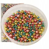 Dodatki do ciast w proszku - Posypka ozdoby na tort perełki kolorowe błyszczące dekoracje urodzinowe 60g - miniaturka - grafika 1