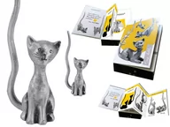 Figurki dekoracyjne - Figurka kot stojak na biżuterię metal - miniaturka - grafika 1