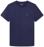 Koszulki męskie - Hackett London Klasyczna koszulka męska Ss, Niebieski (granatowy), XL - miniaturka - grafika 1