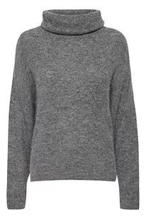 ICHI Sweter damski Ihkamara Rn, 200319/Dark Grey Melange, XS - Swetry damskie - miniaturka - grafika 1
