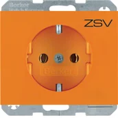 Gniazdka elektryczne - K.x Berker Gniazdo SCHUKO kompletne, samozaciski, pomarańczowy - miniaturka - grafika 1