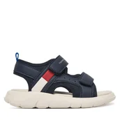Buty dla chłopców - Sandały Tommy Hilfiger Velcro Sandal T1B2-34386-1591 Granatowy - miniaturka - grafika 1