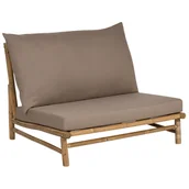 Fotele i krzesła ogrodowe - Fotel bambusowy jasne drewno z beżowoszarym TODI - miniaturka - grafika 1