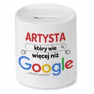 Kubki - Kubek Czarny z Uszkiem w Kształcie Serca Dla Skarbnika na Prezent + Opakowanie na prezent (wzór 01) - miniaturka - grafika 1