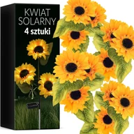 Lampy ogrodowe - 4X Ogrodowa Zewnętrzna Lampa Lampka Solarna Led Wbijana Kwiat Słoneczniki - miniaturka - grafika 1