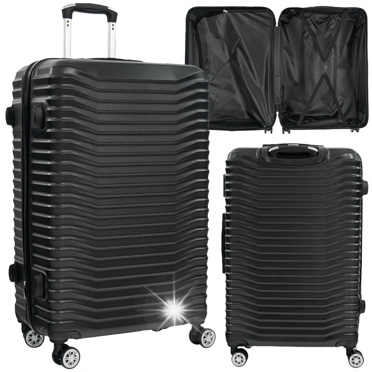 DUŻA WALIZKA PODRÓŻNA na KÓŁKACH 97L BAGAŻ XXL TWARDA LEKKA do SAMOLOTU ABS