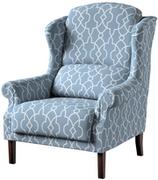 Fotele - Fotel Unique, błękitny w biały marokański wzó, 85  107 cm, Gardenia - miniaturka - grafika 1