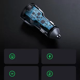 Ugreen szybka ładowarka samochodowa 2x USB 36W Quick Charge SCP FCP AFC szary (CD213 10144) - Ładowarki samochodowe - miniaturka - grafika 4