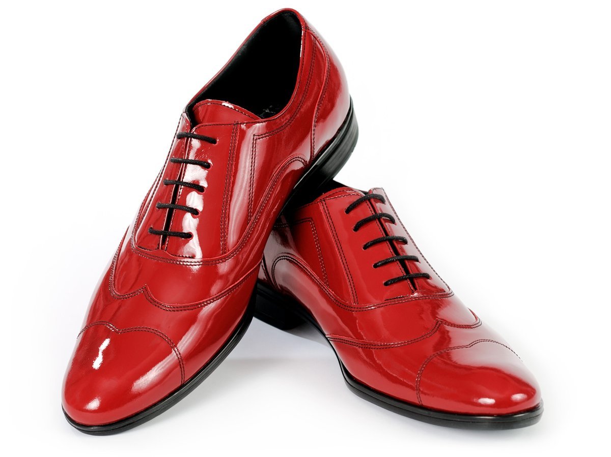 Czerwone lakierki Buty męskie - Austerity Modini T19 40