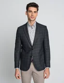 Marynarki męskie - marynarka locri zielona w kratę slim fit - miniaturka - grafika 1