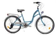 Rowery - Dallas Bike City Junior 6Spd 24 cale Niebieski z białym - miniaturka - grafika 1