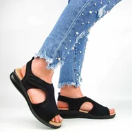 Sandały damskie - JEZZI 24SD02-7198 Sandały damskie ddychające miękkie na rzep - miniaturka - grafika 1