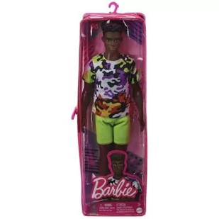 Mattel Fashionistas Stylowy Ken Lalka #183 T-shirt Kolorowe moro HBV23 HBV23 - Lalki dla dziewczynek - miniaturka - grafika 1