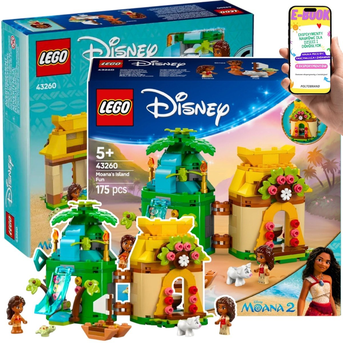 LEGO PREZENT DISNEY DLA DZIECI VAIANA ZABAWY NA WYSPIE (43260) LEGO DLA DZIEWCZYNKI + EBOOK