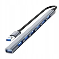 Huby USB - ROZGAŁĘŹNIK ROZDZIELACZ ADAPTER HUB SPLITTER SLIM 7x USB 3.0 - miniaturka - grafika 1