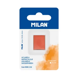 Farba akwarelowa MILAN na blistrze, kolor: mandarynkowy - Farby i media malarskie - miniaturka - grafika 1