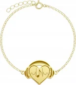 Zawieszki - Radziszewska Jewellery Pozłacana Bransoletka SERCE I SŁUCHAWKI Dedykacja - miniaturka - grafika 1