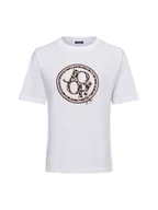 Koszulki i topy damskie - JOOP! T-shirt damski Kobiety Bawełna biały nadruk, 36 - miniaturka - grafika 1