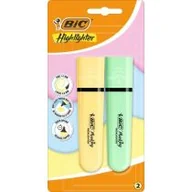 Przybory szkolne - Bic Zakreślacz Highlighter żółty, zielony 2 szt. - miniaturka - grafika 1