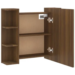 Lumarko Szafka z lustrem i LED, brązowy dąb, 70x16,5x60 cm - Toaletki - miniaturka - grafika 12