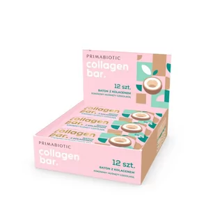 Primabiotic, Collagen bar, Baton kokosowy z kolagenem muśnięty czekoladą, 12 x 40 g - Stawy, mięśnie, kości - miniaturka - grafika 1