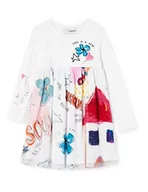 Sukienki - Desigual Sukienka dziewczęca Vest_Zamora, biały, 7-8 - miniaturka - grafika 1