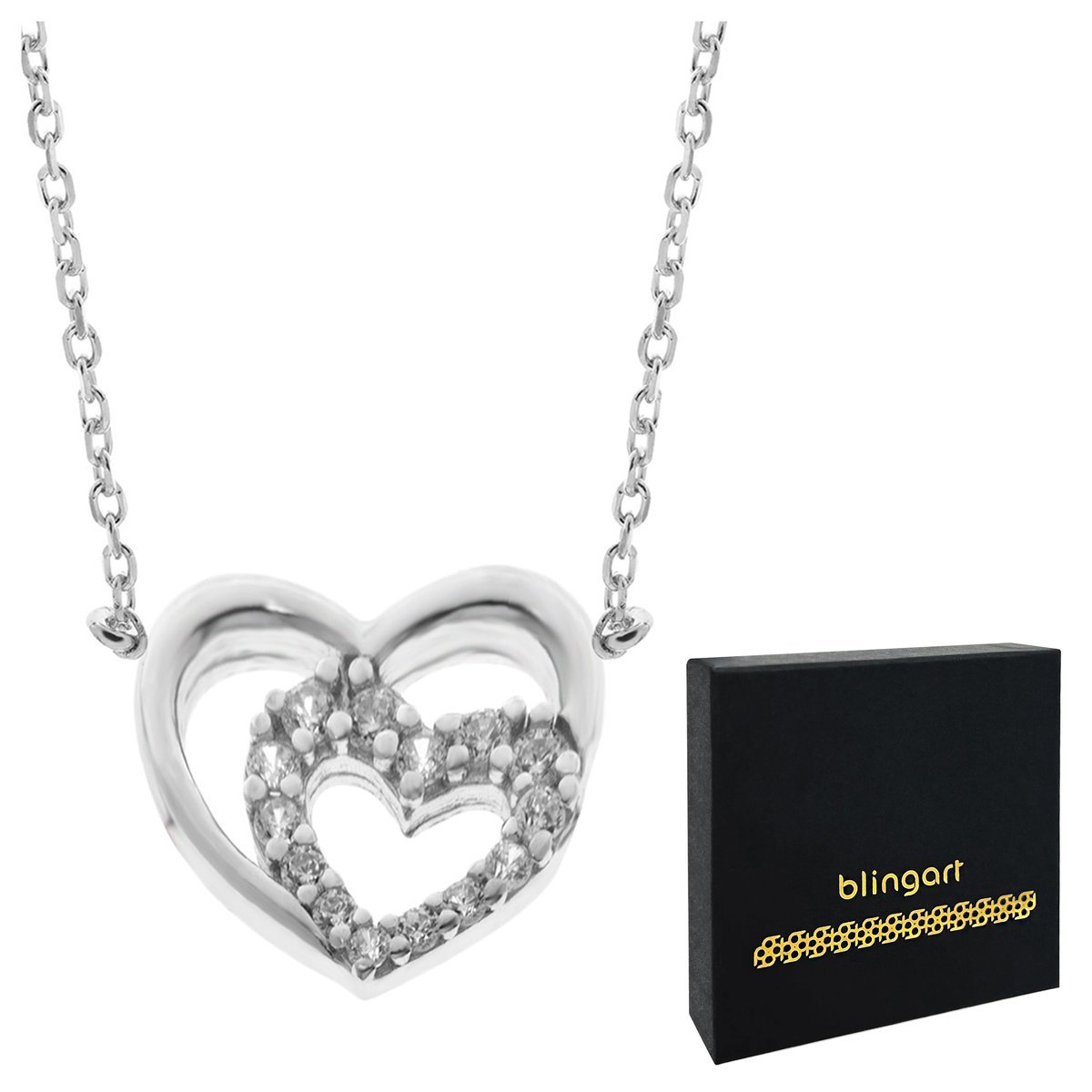 Naszyjnik srebrny damski SERCA srebro