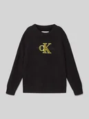 Swetry dla chłopców - Sweter z dzianiny z prążkowanymi wykończeniami - miniaturka - grafika 1