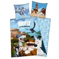 Pościel dla dzieci - Herding Pościel bawełniana 140x200 IDefix i niezłomni niebieska kolorowa poszewka 70x90 H23 - miniaturka - grafika 1