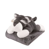 Koce i narzuty dla dzieci - PiekneSny PODUSIO KOCYK 2w1 SZARY WILK - miniaturka - grafika 1