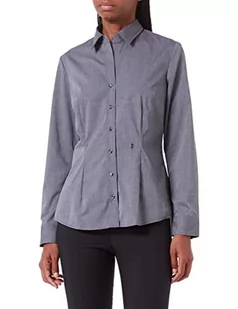 Seidensticker Damska bluzka Slim Fit Uni nie wymaga prasowania, taliowana bluzka koszulowa dla kobiecej sylwetki i optymalnego długim rękawem – 100% bawełna, szary, 42 - Bluzki damskie - miniaturka - grafika 1