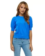 Swetry damskie - Minus Damski sweter z dzianiny Liva Puff z półrękawem | niebieski UK | Jesienne swetry damskie, rozmiar M T, 1202 Ocean Blue, M - miniaturka - grafika 1