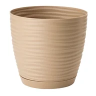 Donice - Doniczka z podstawką okrągła 11 cm SAHARA Latte - miniaturka - grafika 1