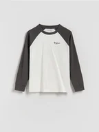 Bluzki dla chłopców - Reserved - Bawełniany longsleeve - ciemnoszary - miniaturka - grafika 1