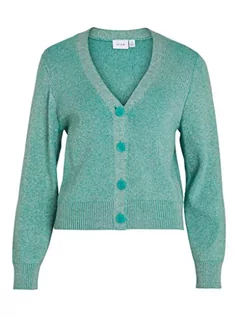 Swetry damskie - Vila Damski VIRIL Multi Short L/S Knit Cardigan-NOOS kardigan kardigan, Green Milieu/Szczegóły: W. Alhambra, XXL, Green Milieu/Szczegóły: w. Alhambra, XXL - grafika 1