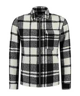 Goosecraft Męska kurtka Gc Spotter Overshirt Leather Jacket, Blackwhit, M - Kurtki męskie - miniaturka - grafika 1
