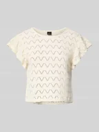 Koszulki i topy damskie - T-shirt z haftem angielskim model ‘Isadora’ - miniaturka - grafika 1