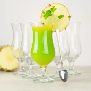 Szklanki do drinków, koktajli, zestaw 6 szklanek i 6 łyżeczek - Szklanki - miniaturka - grafika 1