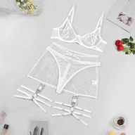 Komplety bielizny - Wieloelementowy komplet bielizny - Biały M - miniaturka - grafika 1