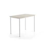 Meble do szkół i przedszkoli - Stół SONITUS PLUS, 1200x700x900 mm, laminat HPL jesion, redukcja hałasu, biały - miniaturka - grafika 1