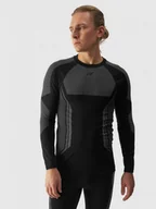 Bielizna sportowa męska - Męska bielizna termoaktywna bezszwowa (góra) 4F 4FWAW24USEAM165 - czarna - miniaturka - grafika 1