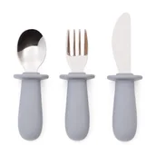 Sztućce dla dzieci - Niebieskie plastikowo-silikonowe sztućce dla dzieci 3 szt. Lili – Kave Home - miniaturka - grafika 1