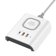 Ładowarki do telefonów - Bezprzewodowa ładowarka Budi QC3.0 2xUSB 5V 2.4A (Biała) - miniaturka - grafika 1