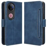 Portfele - Dla vivo V50 5G Etui Portfel Skórzany Pokrowiec na Telefon z wieloma gniazdami na karty - Niebieski Wielobarwny Blue - miniaturka - grafika 1